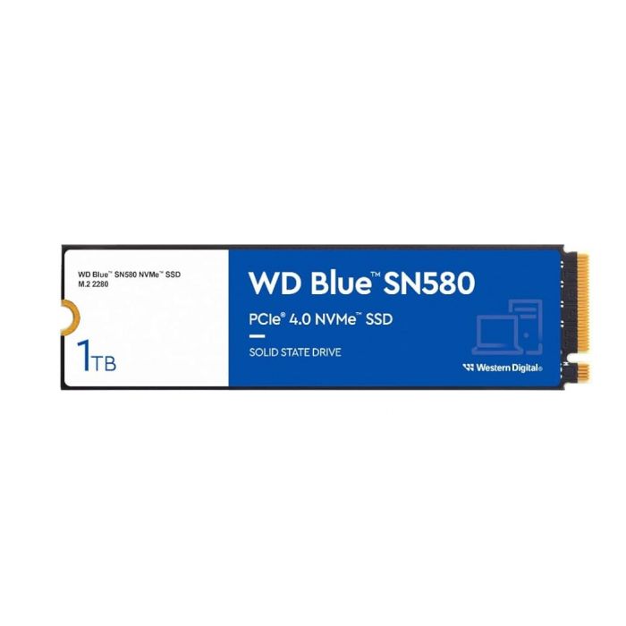 Unidad Ssd M 2 Wd 1Tb  Wds100T3B0E  Blue Sn580  Pcie 4 0  Nvme  3D Nand  2280 - WDS100T3B0E