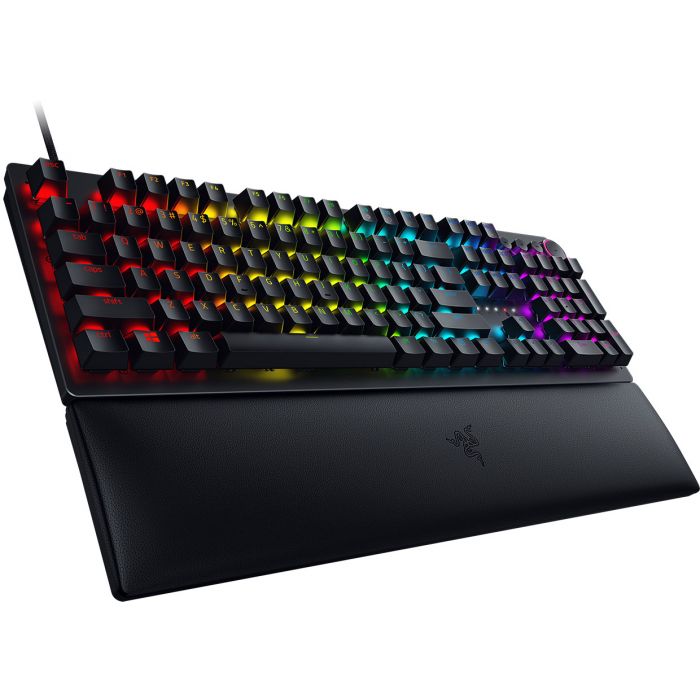 Razer Huntsman V2 - Teclado - con ruega digital - retroiluminación - USB - español - interruptor Razer Clicky Optical Purple - Razer