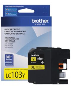 Brother lc103y Cartucho Amarillo Xl Rendimiento 600 Pgs