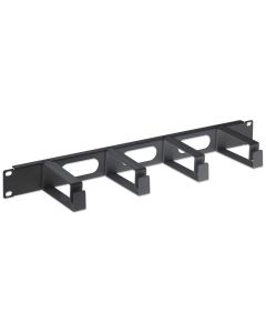 Intellinet 711074 panel administrador de cable 19 1 u, 4 arillos plásticos largos, negro