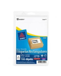 Avery 5444 Etiquetas Removibles Rectangular 2a X 4 In 100