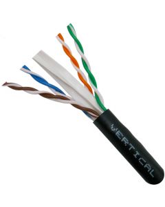 Vertical Cable 069-559/CMX utp cat6 cmx, exteriores, uv, 23 awg, cobre sólido, forro negro, carrete 305mts (1,000ft)