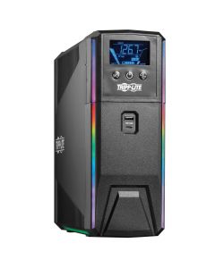 Tripp Lite SMART1000PSGLCD respaldo por batería del ups para juegos con onda sinusoidal pura de 1000va 600w 120v - lcd, avr, leds rgb, carga usb, ahorrador energía