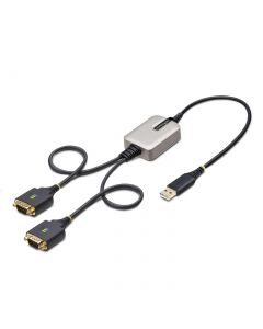 Startech 2P1FFC-USB-SERIAL Startech.com cambiadores de género cables usb-a 2 x db-9 rs-232 negro, gris