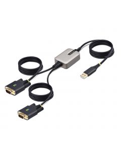 Startech 2P6FFC-USB-SERIAL Startech.com cambiadores de género cables usb-a 2 x db-9 rs-232 negro, gris