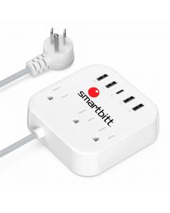 Smartbitt SBSS-B3-5U smarbitt multicontacto SBSS-B3-5U, 3 contactos, 1x usb-c, 4x usb-a, 5v, 3a, blanco