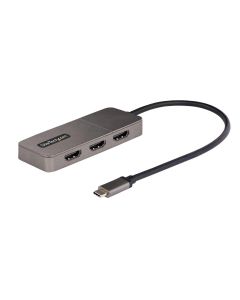 Startech MST14CD123HD Startech.com adaptador usb-c de 3 puertos multimonitor - hub mst usb tipo c a hdmi divisor splitter dp triple 4k 60hz hdr cable extra largo solamente para windows