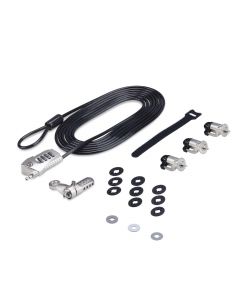 Startech 3M4-DESK-LOCKING-KIT juego de candado para computadora escritorio o laptop y periféricos - cable 3m acero antirrobo k-slot 3 dispositivos combinación