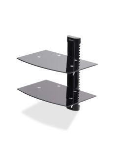 Startech 2B-WALL-MOUNT-SHELF Startech.com estantes para av flotantes de montaje en pared - ajustables altura debajo del tv vidrio templado negro