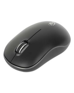 Manhattan 190374 nano receptor usb-a, tres botones y rueda de desplazamiento, 1200 dpi, ambidiestro, negro