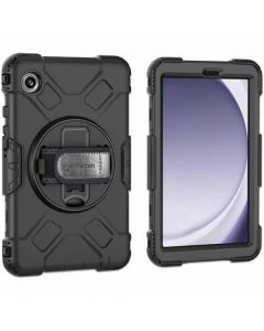 Manhattan 996525 funda rígida con soporte para samsung galaxy tab a9 (8.7) - amortiguador, resistente a golpes, caídas, impactos, protector de pantalla los arañazos policarbonato, silicona