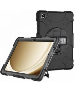 Manhattan 996532 funda rígida con soporte para samsung galaxy tab® a9+ (11in) - amortiguador, resistente a caídas, impactos, protector de pantalla los arañazos, golpes policarbonato, silicona, poliuretano
