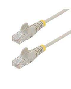 Startech N6PAT15MGRS cable de red ethernet cat6 delgado sin enganches gris 15m - rj45 snagless slim 28awg alambre cobre puro poe 100w con alivios tensión lszh probado fluke