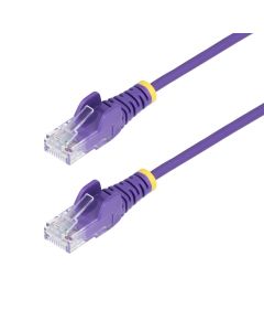 Startech N6PAT15MPLS Startech.com cable de red ethernet cat6 delgado sin enganches morado 15m - rj45 snagless slim 28awg alambre cobre puro poe 100w con alivios tensión lszh probado fluke