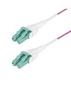 Startech OM4RLCLC10M Startech.com cable de fibra óptica multimodo om4 lc a upc 10m - 50125µm 40g100g violeta érica lommfvcse uniboot clasificación riser ofnr
