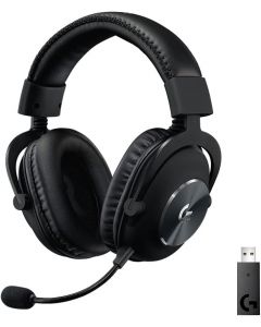 Logitech 981-000906 auriculares de gaming inalámbrico sobre la cabeza estéreo - negro binaural circumaural 1500cm 32ohm 20hz a 20khz cardioid, uni direccional, electret, condensador micrófono