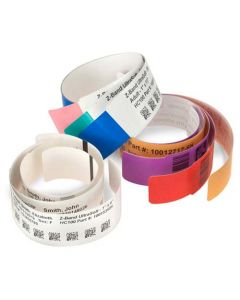Zebra 10004443-6 wristband polypropylene 1x11 in termico directo z-band direct adhesive closure 1in (254mm) core 200 piezas por rollo 6 rollos color naranja
