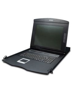 Planet KVM-210-08M monitor con teclado y trackpad kvm para rack de 1u 8 puertos vga