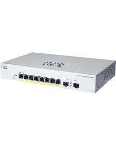Cisco CBS220-8P-E-2G-NA conmutador ethernet business 220 cbs220-8p-e-2g 8 puertos gestionable - gigabit 10/100/1000base-t, 1000base-x 2 capa compatible modular ranuras sfp 8.20w power consumption 65w rendimiento poe fibra óptica, par trenzado ports
