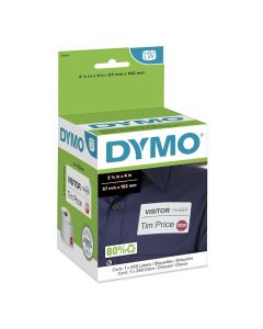 Dymo 30911 Dymo, consumables, direct thermal, 2.25in(56mm) x 4in(102mm) time expiring name badge label, 12 hour, permanent adhesive, for use in labelwriter printers, 250 labels per roll, 1 roll case, priced moq 10