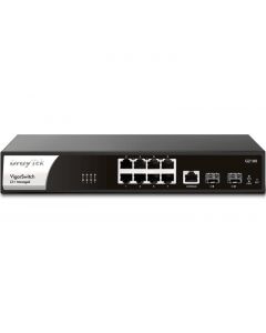 Draytek VIGORSWITCH G2100 - switch gigabit de 10 puertos administrable/8 10/100/1000mbps + 2 sfp 1 puerto consola/capa 2/con funciones capa 3 como: servidor dhcp y enrutamiento vlan/interface web/prevención conflictos ip/#terror