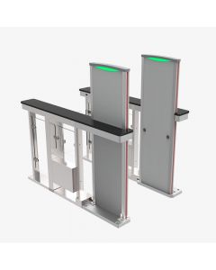 Zkteco MST150 PRO - barrera peatonal abatible tipo swing / 2 chasis acero sus304 con detector de metales integrado 15 zonas 30 personas por minuto 8 pares sensores infrarrojos anti-tailgating servo motores apertura configurable 1s a 5s