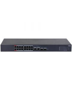 Dahua DH-CS4218-16ET-135 switch poe ethernet de 18 puertos/ 16 puertos 10/100 mbps/ 135 watts totales/ watchdog/ switching 7.2 gbps/ reenvio paquetes 5.36/ plataforma dolynlk care/
