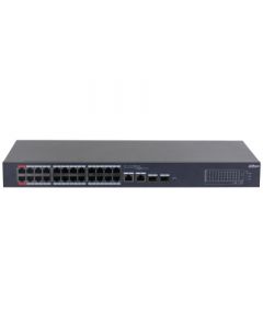 Dahua DH-CS4226-24ET-240 switch poe ethernet de 26 puertos/ 24 puertos 10/100/ 240 watts totales/ 2 sfp/ watchdog/ switching 8.8 gbps/ tasa reenvio paquetes 6.5/ plataforma dolynlk care/
