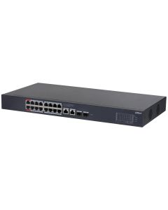 Dahua DH-CS4220-16GT-190 switch poe de 16 puertos gigabit  con inteligente, puerto rojo 90w, 190w totales, 2 sfp, watchdog, switching 40 gbps y protección avanzada contra descargas. plataforma dolynk care/