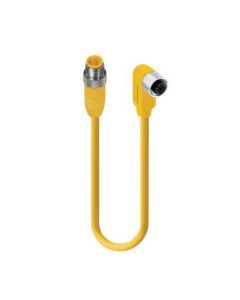 Belden 600003354 rst 4-rkwt 4-637 - sensor/actuator double-ended cordset: male straight a-coded yellow 4-pin m12 standard connector to female angled connector, 230 v ac/dc, 4 a; tpe cable, 4-wires, 0.824 mm2