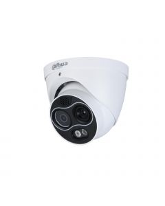 Dahua DHI-TPC-DF1241-B2F2-DW-S8 mini cámara eyeball híbrida ip térmica/ 4 mp/ eureka/ funciones de ia: detección calor, cable trampa, clasificación personas/vehículos, humo y llamadas/ canales visible térmico/ poe/ ip67
