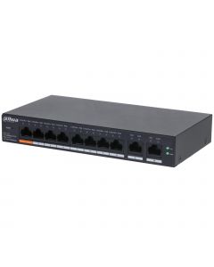 Dahua DH-CS4010-8ET-60 switch poe de 8 puertos gigabit/ inteligente/ 60watts totales/ 2 uplink/ switching 4.8gbps/ protección descargas/ plataforma dolynk care