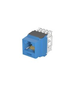 Panduit NK6X88MBU conector jack estilo 110 (de impacto), tipo keystone, categoría 6a, de 8 posiciones y cables, color azul