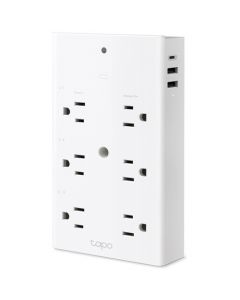 Tp-Link TAPO P306 - multicontacto de 6 contactos wifi para exterior , equipado con 1 puerto usb-c (pd) y 2 puertos usb-a (qc3.0), que brindan hasta 18 w potencia  control remoto app compatible alexa, google home apple home.