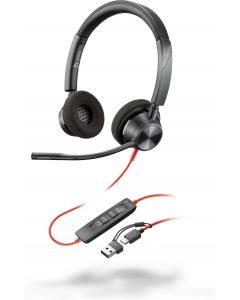 Poly 8X219AA auriculares estéreo usb-c blackwire 3320 + adaptador usb-ca