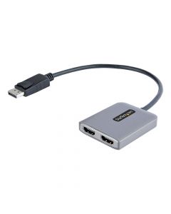 Startech MST14DP122HD  hub concentrador mst displayport a 2 puertos hdmi - doble de 4k 60hz adaptador multimonitor con cable 30cm ladrón dp 1.4 dsc hbr3 divisor