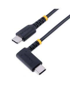 Startech R2CCR-15C-USB-CABLE cable 15cm usb c acodado - en ángulo recto pd 60w 3a usb-c de carga rápida alta resistencia 2.0 tipo fibra aramida