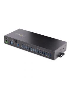 Startech 5G16AINDS-USB-A-HUB Startech.com hub usb 3.0 5gb de 16 puertos industrial - metal montaje en racksuperficiedin carga compartida 120w esd bloque terminales switch 2 hosts
