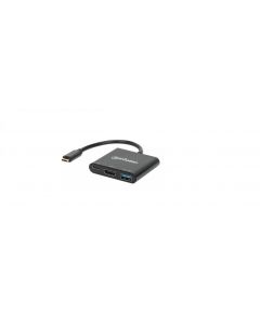 Manhattan 130622 docking station 3 en 1 usb-c a hdmi, usb-a y pd
