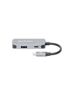 Manhattan 130707 docking station usb-c a hdmi, 3 en 1 con suministro de energía