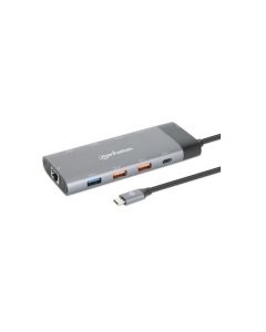 Manhattan 130714 base para laptop o replicador de puertos alámbrico usb 3.2 gen 2 (3.1 2) type-c gris
