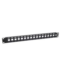 Tripp-Lite N062-016-KJ tripp lite panel de conexiones sin blindaje rj45 keystone multimedia 16 puertos 1u para instalación en rack, ethernet rj45, usb, hdmi, cat5e 6