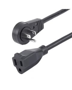 Startech RTPAC1016 Startech cable de 1.8m extensión alimentación - extensor corriente rotativo plano 360 nema 5-15p a 5-15r, 16 awg, 125v15a negro 3 puntas