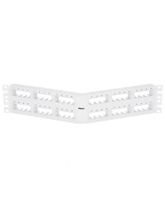 Panduit CPPA48FMWWH panel de distribución mini-com, en ángulo, s/revestimiento, 48 ptos, 2 ru, bco.