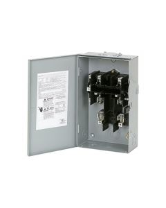 Eaton DG222NRB general duty cartridge fuse safety switch, 60 a, nema 3r, painted galvanized steel, class h fuses, fusible with neutral, two-pole, three-wire, category: 240 v