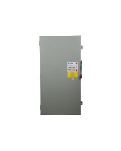 Eaton DH365FGK heavy duty single-throw fused safety switch, 400 a, nema 1, painted steel, class h, fusible without neutral, three-pole, three-wire, 600 v, max hp: 250, 350 hp (3ph @480/600 v), (2)#1/0-(2)300 kcmil; or (1)#1/0-(1)750 kcmil al