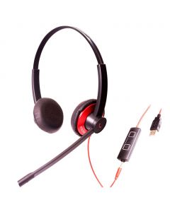 Addasound EPIC 502-R diadema uc, control llamada, mute y vol,3.5mm usb, rojo (binaural)