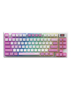Msi FORGE GK600 TKL W VIOLET US wireless teclado juego usb + bluetooth qwerty inglés del reino unido rosa, violeta, blanco