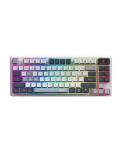 Msi FORGE GK600 TKL W SKY US wireless teclado juego usb + bluetooth qwerty inglés del reino unido azul, blanco