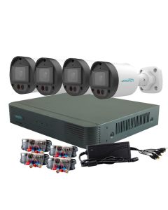 Uniarch KIT/XVR-104G3/4-UAC-B122-AF28LM kit de camaras tipo bala metal con micro analogas 2mp